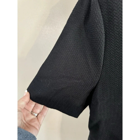 Hugo Boss Helala Textured V Neck Dress Business Wear Size 12 Black - Picture 2 of 11